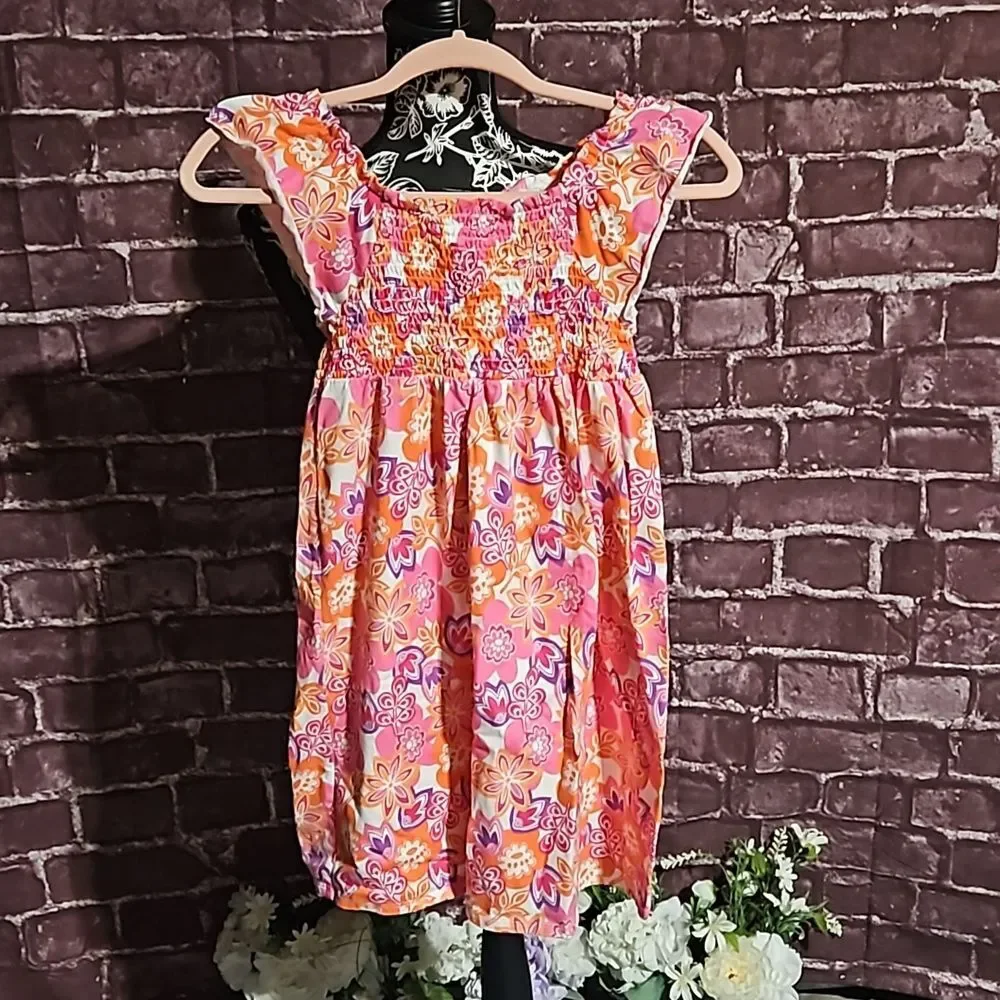Faded Glory 🦊Girl's Floral Pink & Purple Sundress size Large (10-12)